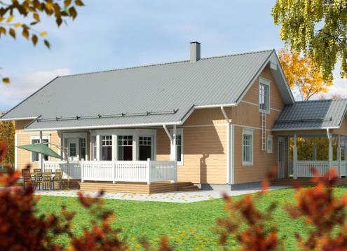 № 1182 Купить Проект дома Карелия 111-158. Закажите готовый проект № 1182 в Новосибирске, цена 39960 руб.