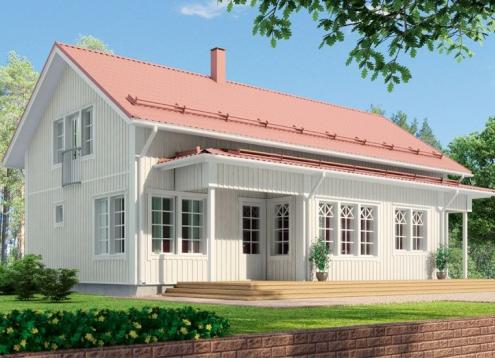 № 1196 Купить Проект дома Салонки 141. Закажите готовый проект № 1196 в Новосибирске, цена 50760 руб.