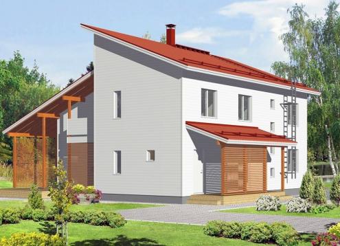 № 1240 Купить Проект дома Модерн 174-206. Закажите готовый проект № 1240 в Новосибирске, цена 62640 руб.
